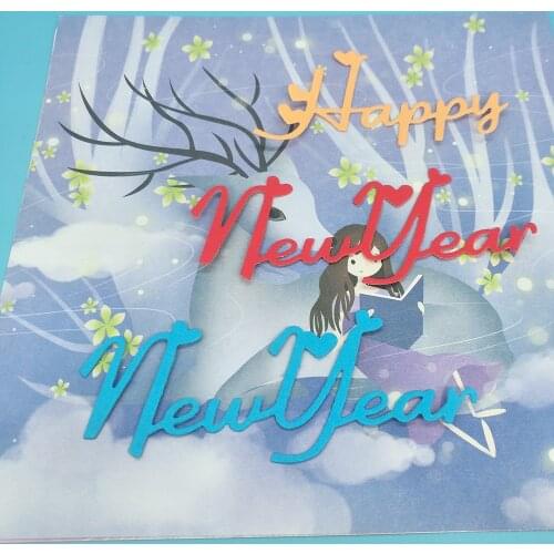 Christmas and Happy New Year Metal Cutting Mold Scrapbook Album Decoration DIY Handmade Art