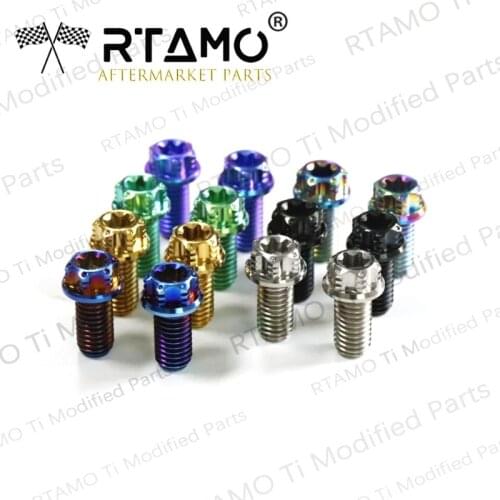RTAMO Titanium Mirror Bolts Kit M8x16L CNC Head Anti-Theft for Scooters Non-Corrosive