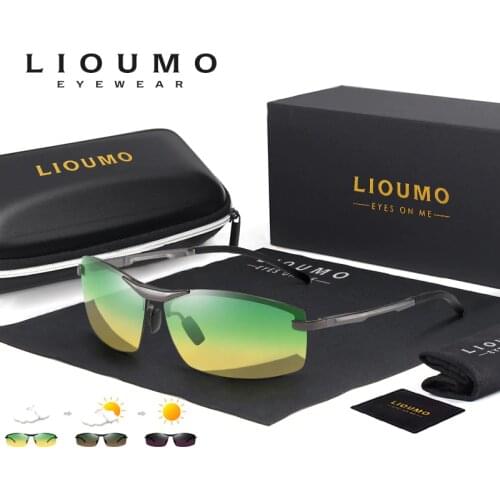 LIOUMO Brand Sunglasses For Men Polarized Glasses Day Night Vision Photochromic Driving Eyewear Anti-Glare lentes de sol hombre