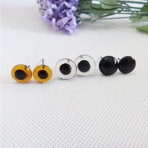 100pcs/lot 13/14/15/16/17/19/20/22/24mm glass toy eyes with pin for diy handcraft maerials clear/coffee/black--color option