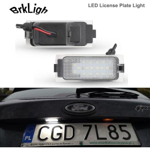 2Pcs No Error LED License Plate Lights Car Accessories For Ford Edge 07-14 Escape Mercury Mariner 18smd White Number Plate Lamps