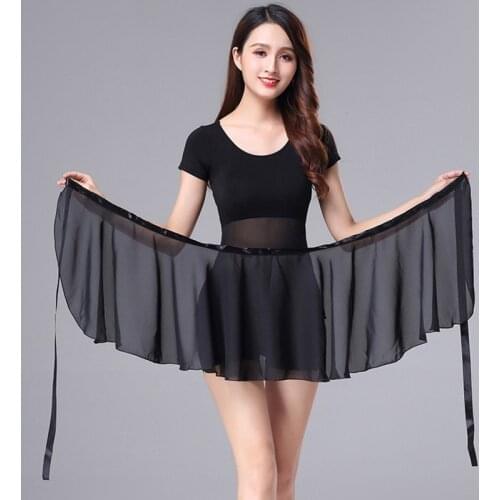 Adult Chiffon Ballet Dance Tutu Skirt Women Girls Gymnastics Wrap Skirt Training Ballet Skirts
