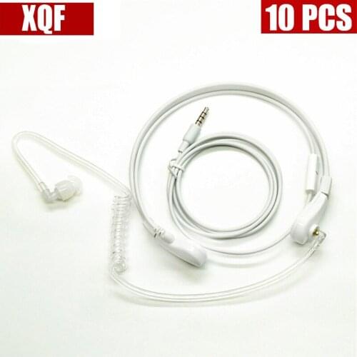 XQF 10PCS 1 Pin 3.5mm Throat MIC Headset Covert Air Tube Earpiece for Phone Mobile Phone white