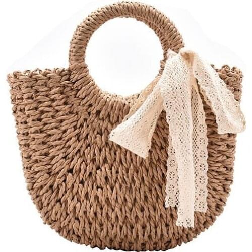 Womens Shoulder Rattan Knitting Bag 2021 Summer New Female Woven Crossbody Straw Bag Trend Ladies Beach HandBags