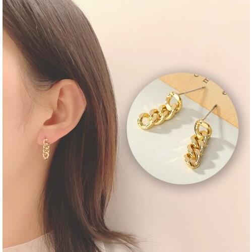 GorGor Stud Earrings Women Originality Statement Minimalist Chain Creative Individuality Party Fashion Jewelry DKE-1114