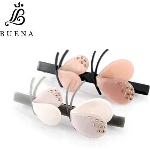 Beautiful Hair Jewelry Double Butterfly Ladies Hair Barrette Glamorous Prom Hair Barrette Acetate Hair Clips