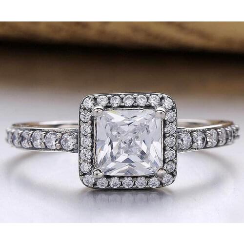 Original Four Claw Timeless Elegance With Crystal Rings For Women 925 Sterling Ring Wedding Gift Fine Jewelry