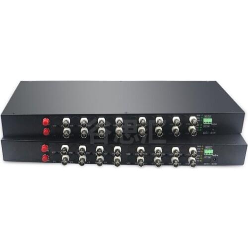 1pair 16 Channel 1080P HD AHD CVI TVI Fiber Optical Video Converter 16V1D Single Mode Dual Fiber 10KM with RS485 Reverse Data