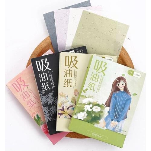 100Pcs New Protable Facial Oil Control Absorbent Paper Wipes Sheet Oily Face Blotting Matting Tissue Green Tea Bamboo Charcoal