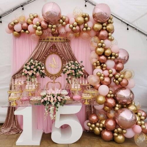 182pcs/set Rose Gold Pink Balloon Garland Arch Kit Latex Balloons for Wedding Birthday Party Decoration Baby Shower Supplies