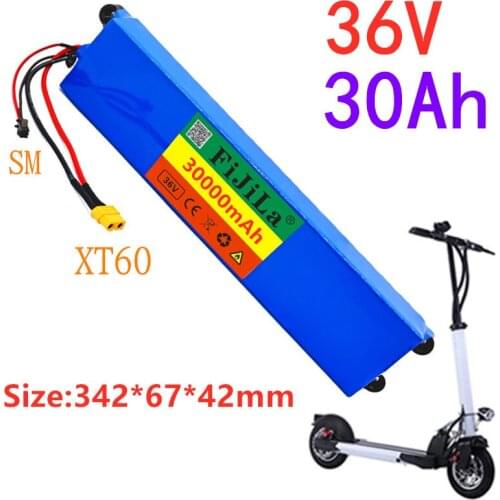 36V 30Ah 18650 lithium battery pack 10S3P 30000mah 250W-500W Same port 42V Electric rollers M365 ebike Power battery with BMS