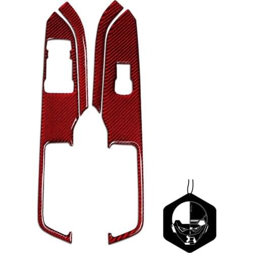 4Pcs/Set Interior Modification Window Switch Control Panel Self-adhesive Sticker for Ford Mustang 2015-2019 Left Drive