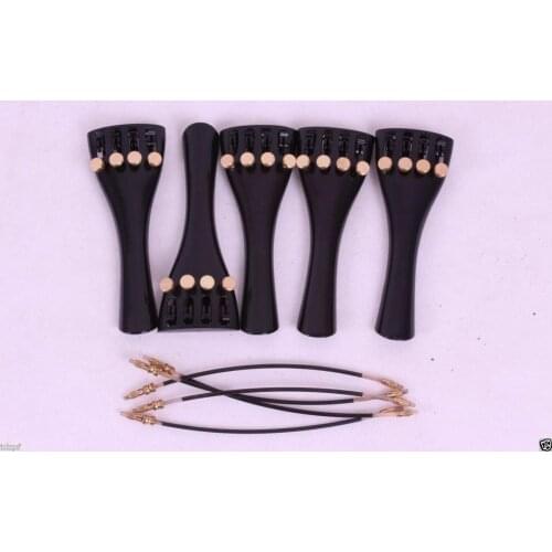 5 pcs Violin tailpiece Aluminum Fine tuner Tailgut Strong Light Durable New