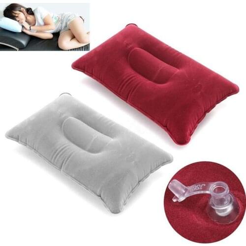 7 Colors Portable Inflatable Pillow Travel Air PVC Head Beach Plane Hiking Camping Rest 38*24cm Car Hotel Tool Cushion