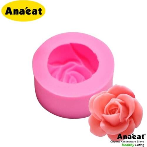 ANAEAT 1 pc 3D rose flower shaped silicone soap mold chocolate cake mold handmade Diy baking mold
