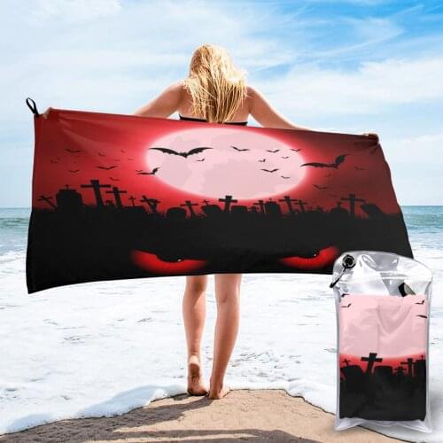 Bath Towel Evil Eyes Graveyard Quick Dry Large Towel Thin Absorbent Soft Towel for Home Travel Camping Swimming Beach Sport