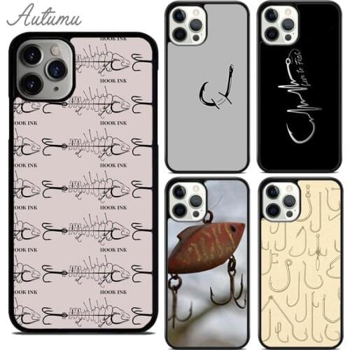 Fish Hook Fishing Phone Case for iPhone 11 12 Pro Max mini X XR XS SE 2020 5 6S 7 8 Plus Samsung Galaxy S8 S9 S10 Cover shell