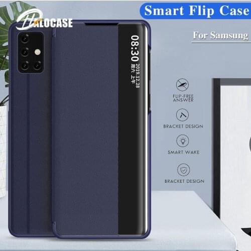 Smart View Leather Case for Samsung Galaxy A50 A51 A71 Note 10 9 8 S20 Ultra S10e Lite S8 S9 Plus S7 Edge A7 A9 A6 J6 J4
