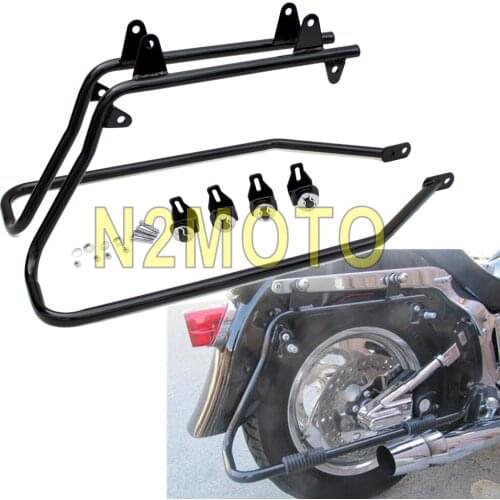 Black Motorcycle Conversion Brackets Saddlebag Holder Saddle Bag Support Rack for Harley Softail Heritage 1986-2013 Custom