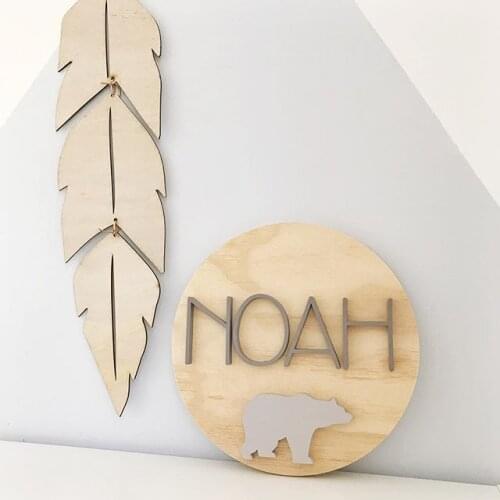 Leaf wood Wall Hanging Christmas christmas Creative Child room decoration photography Home craft DIY INS Dream Baby Newborn
