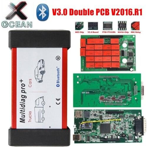 DS150cdp TCS multidiag pro 2016.R1 V3.0 NEC relays GEZ obd2 Diagnostic Tool TCS PRO double PCB board Real 9241A chip Bluetooth