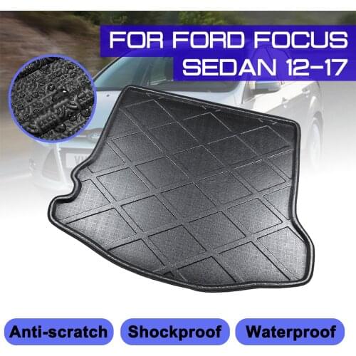 For Ford Focus Sedan 2012-2013 2014 2015-2017 Car Floor Mat Carpet Rear Trunk Anti-mud Cover