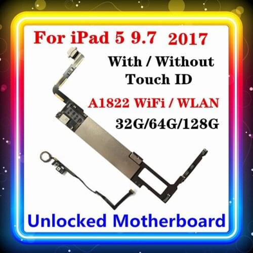 For IPad 5 Motherboard 9.7 2017 A1822 Motherboard WiFi / WLAN Version With / Without Touch Id With