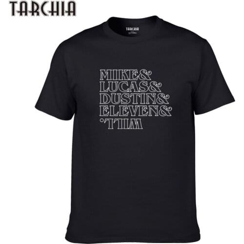 TARCHIA Male Print Top Tee Homme Tshirt 2021 Casual Men Plus Boy New Brand t-shirt Cotton T Shirt Short Sleeve Mike Lucas Dustin
