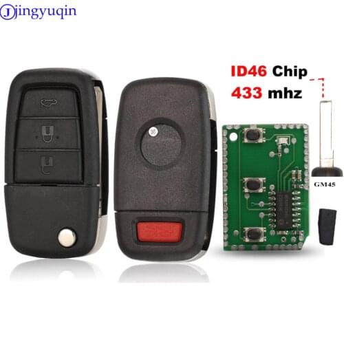 Jingyuqin Remote 433mhz Car Key Folding For Chevrolet Caprice for Holden Commodore VE With 3 + Panic Key 4 Buttons