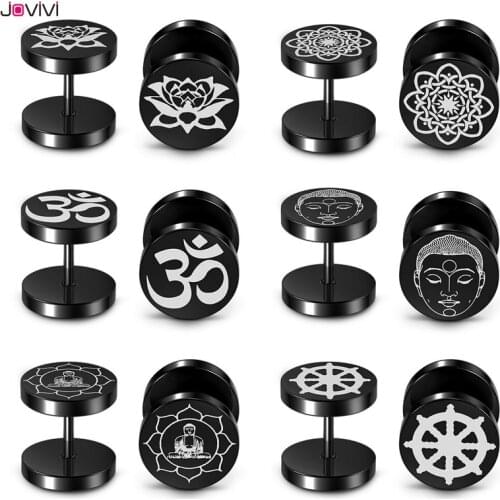 Jovivi 18Ga Stainless Steel Fake Ear Expander Screw Ear Stud Barbell Earrings Fake Ear Plugs Tunnels Gauges Ear Piercing Jewelry