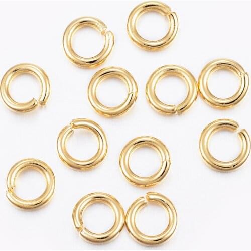 Pandahall 50pcs 4mm 304 Stainless Steel Gold Open Jump Rings Split Rings DIY Handmade Jewelry Accessories Connector 6x1.2mm F80
