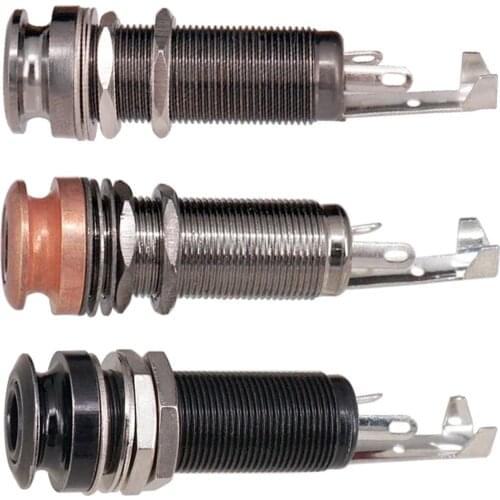 Brass Threaded Cylinder Guitar Jack 1/4" Barrel Jack Cylinder Input Output Jacks for Electric Guitar Parts