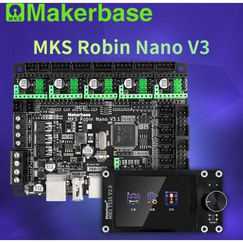 Makerbase MKS Robin Nano V3 32Bit 168Mhz F407 Control Board 3D Printer parts TFT screen USB print VS Nano V2