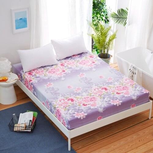 New On Product 1pc 100% Polyester Printed Fitted Sheet Mattress Cover Four Corners with Elastic Band Bed Sheet 120x200 Dropship