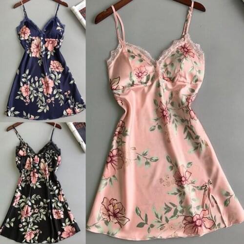 Women Nightdress Nightgown Sleepwear Sleeveless Smooth Breathable for Home AIC88