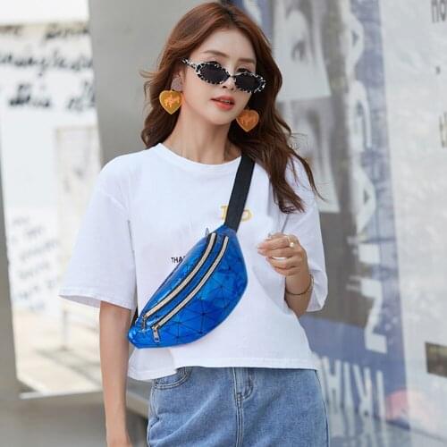 2021 New Waist Bags Waterproof Pack For Women Fashion Geometry Printing Laser Bag Ladies Travel Crossbody Chest Bags