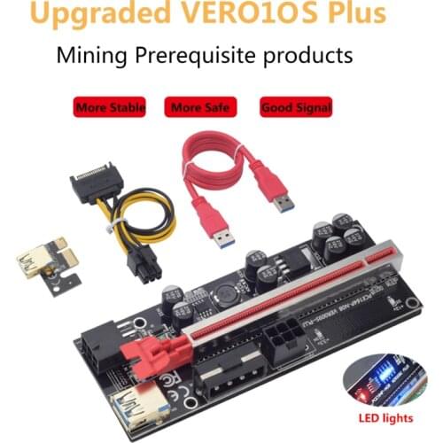 PCI-E PCIE Riser Adapter 010S Plus PCI Express Extension Card PCI Express 1X X16 VER009s PLUS Riser Card For BTC Miner Mining