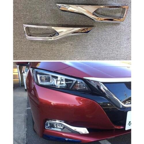 Fit For 2018 Nissan Leaf Car Front Fog Light Cover Trim ABS Car Styling Sticker