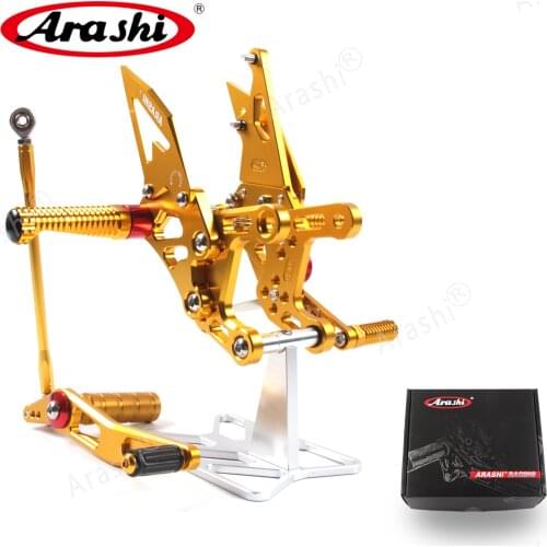 Arashi CNC Adjustable Footrests For YAMAHA YZF R1 2009 2010 2011 2012 2014 YZF-R1 Foot Pegs Rider Rearset Footrest Foot Rest