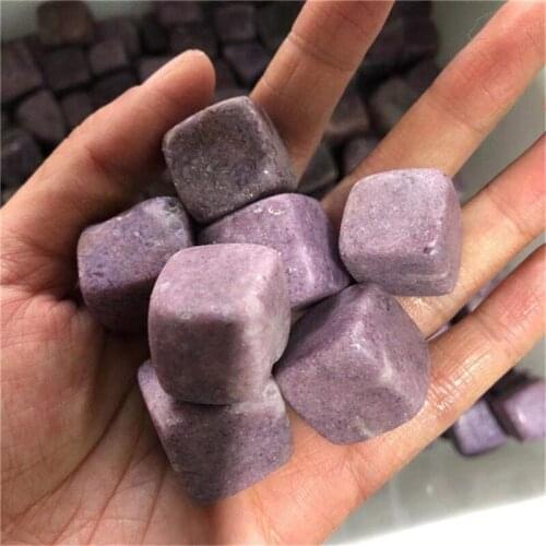 Natural gemstone quartz purple Lepidolite mica cuble crystals healing stone for garden decoration