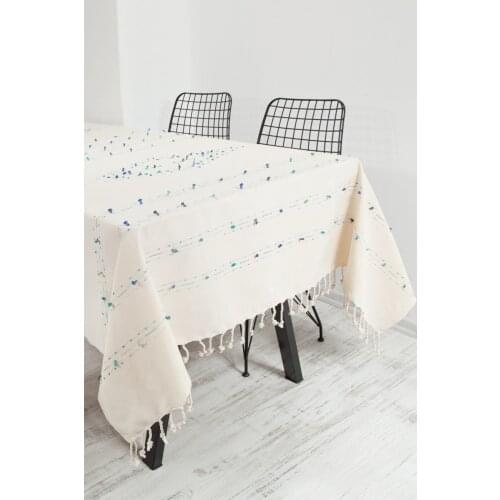 %100 Cotton Tablecloth Cotton Solid Color Hotel Picnic Table Rectangular Table Covers Home Dining Tea Table Decoration Lace