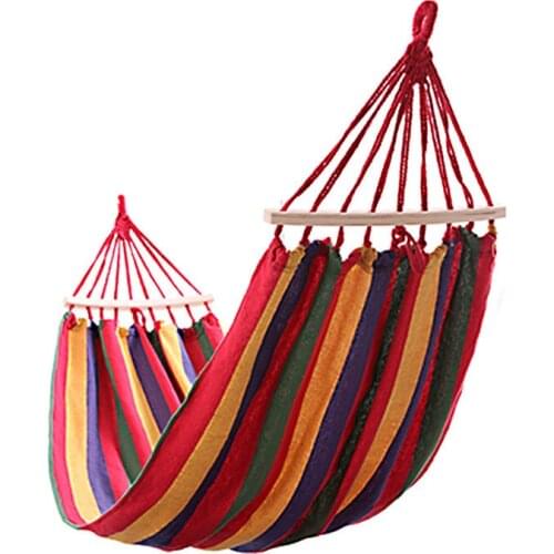 Outdoor hammock swing new wood stick canvas double indoor thickening widened Single rede de dormir