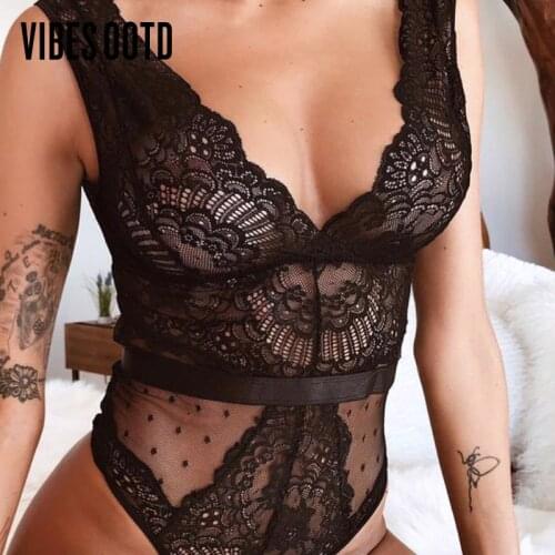 VIBESootd Women's Lace Bodysuit