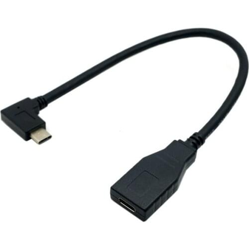 Zihan 90 Degree Right Angled USB-C USB 3.1 Type C Male to Female Extension Data Cable High Quality for Tablet 20cm