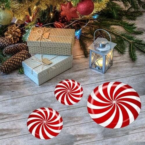 12 Pieces Wall Stickers, Candy PVC Stickers Christmas Floor Decals Wall Posters for Home Office, Red