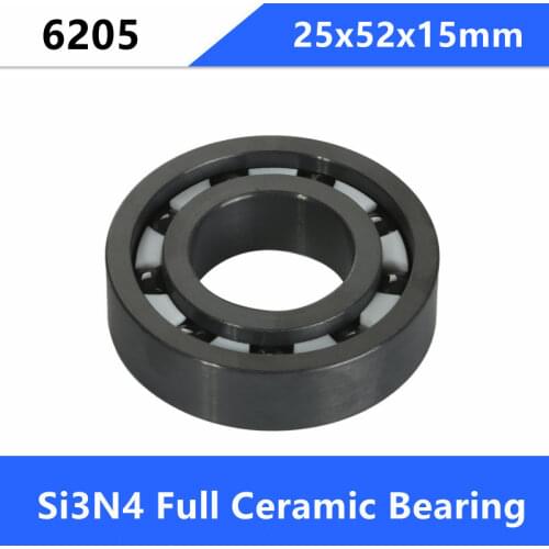 2pcs/lot 6205 Si3N4 full Ceramic ball bearing 25x52x15 mm silicon nitride ball bearings 25*52*15mm