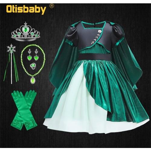 2Pcs Snow Queen 2 Toddler Girl Princess Anna Dress with Fancy Cape Halloween Elsa Costume Summer Masquerade Dresses for Girls
