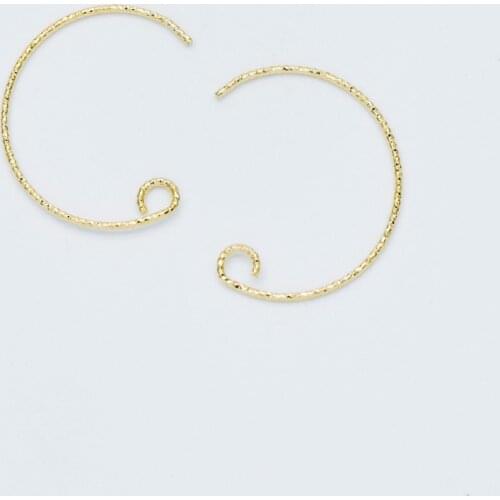 20pcs Gold plated Brass Ear Hooks 20mm, Simple Earwires Earring Components (GB-549)