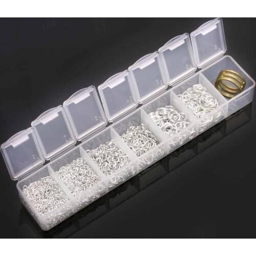 2000pcs DIY jewelry making Silver Plated Open Jump Ring 3mm 4mm 5mm 6mm 7mm 8mm Box Set with Free Jump Ring Open Tool