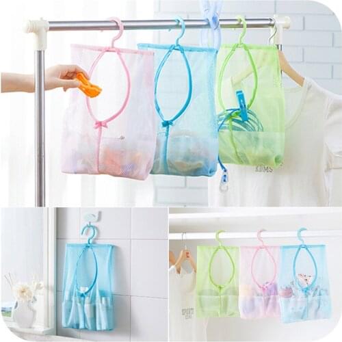 3pcs Creative Thicken Mesh Storage Bag Bathroom Organizer Kitchen Food Container Hanging Bag Space Saver Pouch Home Storage